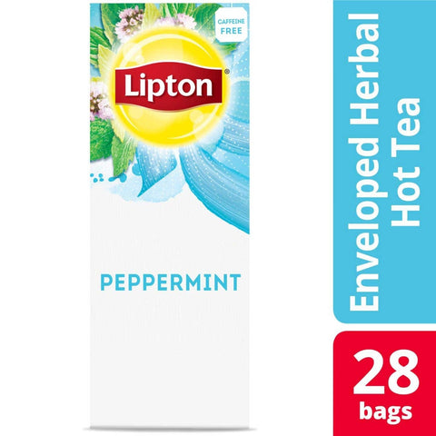 Lipton Peppermint Enveloped Hot Tea Bags, 28 count -- 6 per case