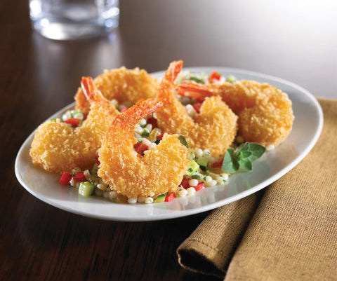 King and Prince Mrs.Fridays Breaded Round Shrimp - 16/20, 2.5 Pound -- 6 per case.