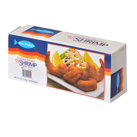 Mrs Fridays Home Style Breaded Deep Cut Shrimp - 12/15 Count, 3 Pound -- 4 per case.