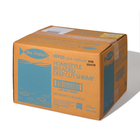 Mrs Fridays Home Style Breaded Deep Cut Shrimp - 21/25 Count, 3 Pound -- 4 per case.
