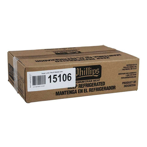 Phillips Seafood Super Lump Crab Meat, 1 pound can -- 6 per case