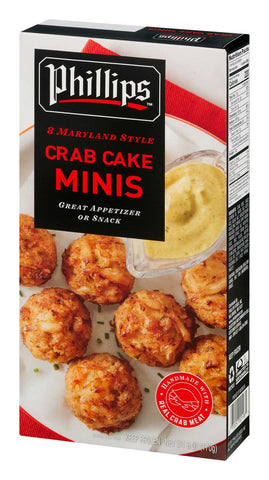 Phillips Maryland Style Crab Cake Minis, 8 count per pack -- 12 per case.