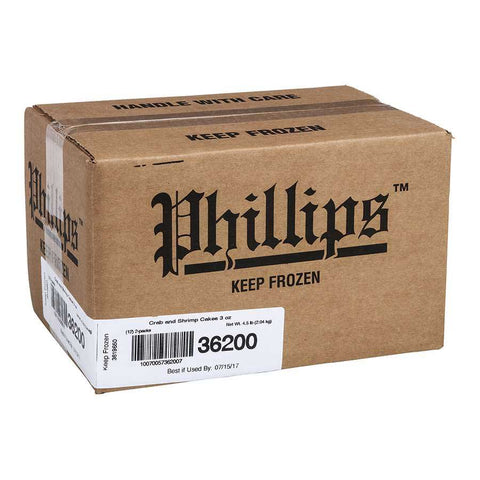 Phillips Frozen Crab and Shrimp Cake, 3 Ounce -- 24 per case.
