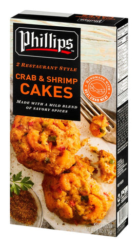 Phillips Frozen Crab and Shrimp Cake, 3 Ounce -- 24 per case.