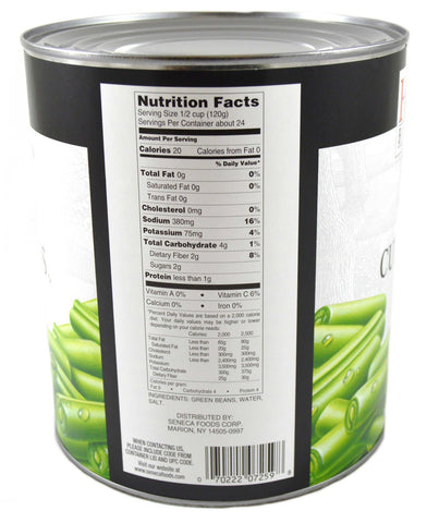 Hart Brand Cut Green Beans Extra Standard 4 Sieve Cut, 101 ounce -- 6 per case