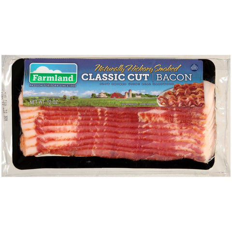Farmland Original Hickory Smoked Bacon, 12 Ounce -- 24 per case.
