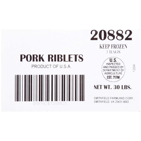 Farmland Pork Loin Riblets, 30 Pound.