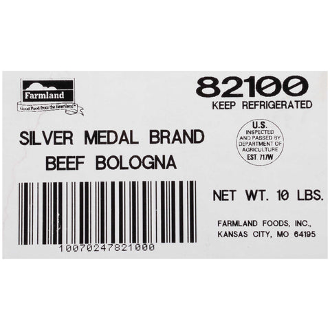 Farmland Silver Medal Beef Bologna, 10 Pound.