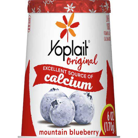 Yoplait Original Mountain Blueberry Yogurt, 6 Ounce -- 12 per case