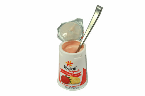 Yoplait Original Strawberry Banana Yogurt, 6 Ounce -- 12 per case.