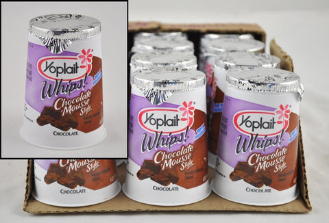 Yoplait Whips Yogurt, Chocolate Mousse, 4 Ounce -- 12 per case.