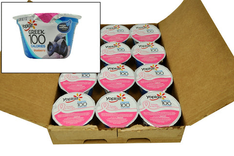 Yoplait Greek 100 Calorie Blended Blueberry Yogurt, 5.3 Ounce -- 12 per case.