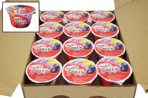 Yoplait Greek Blended Blueberry Yogurt, 5.3 Ounce -- 12 per case.