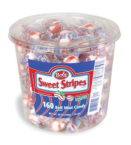 Brachs Bobs Sweet Stripes Soft Mint Candy, 28 Ounce -- 12 per case.