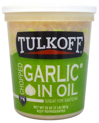 Tulkoff Chopped Garlic in Oil - 32 oz. container, 6 per case
