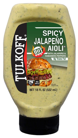 Tulkoff Spicy Jalapeno Aioli, 18 Fluid Ounce -- 8 per case.
