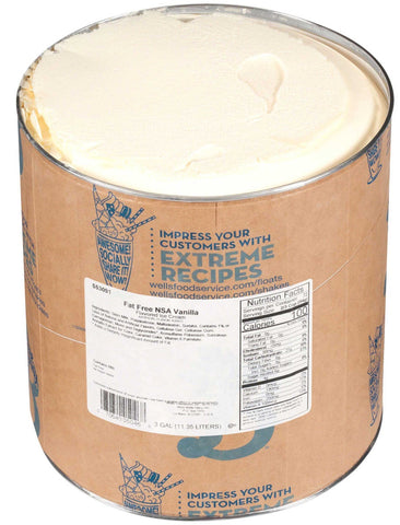 Blue Bunny No Sugar Added Fat Free Vanilla Ice Cream, 3 Gallon Tub
