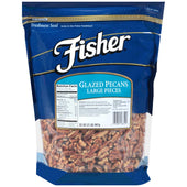 Fisher Large Glazed Pecan Pieces, 32 Ounce -- 3 per case.