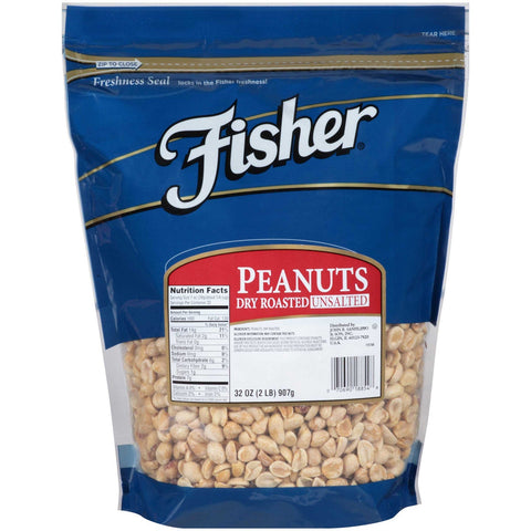 Fisher Dry Roasted Whole Blanched Peanut, 2 Pound -- 3 per case.
