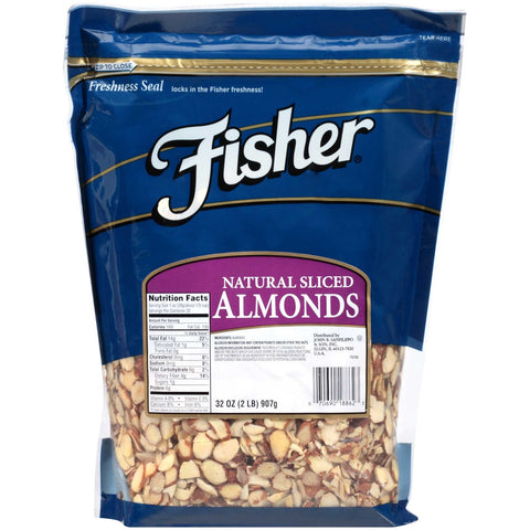 Fisher Chefs Naturals Sliced Almond, 2 Pound, 18862 -- 3 per case.