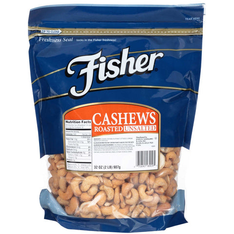 Fisher Whole Cashew Nut, 2 Pound -- 3 per case.