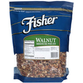 Fisher Medium Walnut Pieces, 32 Ounce -- 3 per case.
