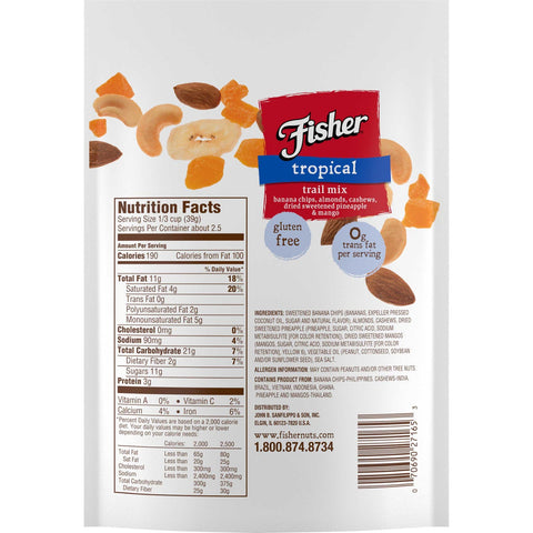 Fisher Tropical Trail Mix, 3.5 Ounce -- 6 per case.