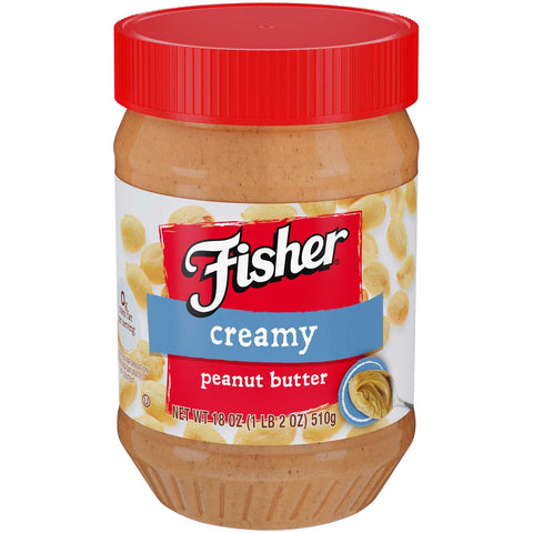 Fisher Creamy Peanut Butter, 18 Ounce -- 12 per case.
