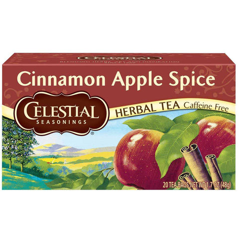 Celestial Seasonings Cinnamon Apple Spice Herbal Tea - 20 tea bags per pack -- 6 packs per case.