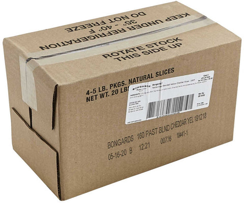 Bongards Pasteurized Blended Cheddar Cheese Slices, 5 Pound -- 4 per case