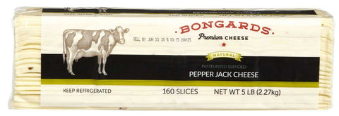 Bongards Pasteurized Blended Pepper Jack Cheese Slices, 5 Pound -- 4 per case