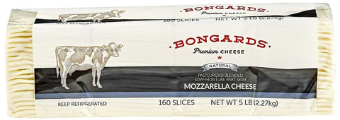 Bongards Pasteurized Blended Low Moisture Part Skim Mozzarella Cheese Slices, 5 Pound -- 4 per case