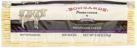 Bongards Pasteurized Blended Provolone Cheese Slices, 5 Pound -- 4 per case