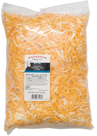Bongards Feather Shred Cheddar/Monterey Jack Cheese Blend, 5 Pound -- 4 per case.