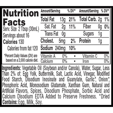 Hidden Valley Old Fashioned Ranch Buttermilk Dressing, 16 Fluid Ounce -- 6 per case.