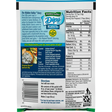 Hidden Valley Original Ranch Dressing Mix, 1 Ounce -- 24 per case