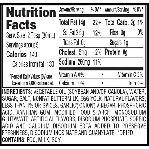 Hidden Valley Original Ranch Dressing, 52 Ounce -- 9 per case.