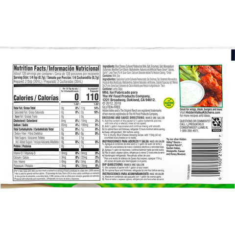 Hidden Valley Blue Cheese Dressing Dry Mix, 3.1 Ounce -- 18 per case