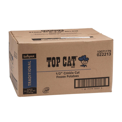 Top Cat 12 inch Crinkle Cut Potato Fries, 5 Pound -- 6 per case.