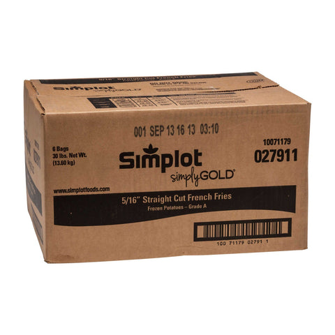 Simply Gold 5/16 Skin On Potato Fries, 5 Pound -- 6 per case.