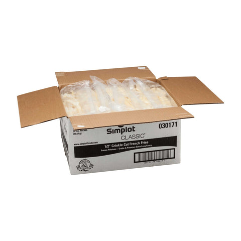 Simplot Classic 1/2 Inch Crinkle Cut Potato Fries, 5 Pound -- 6 per case.