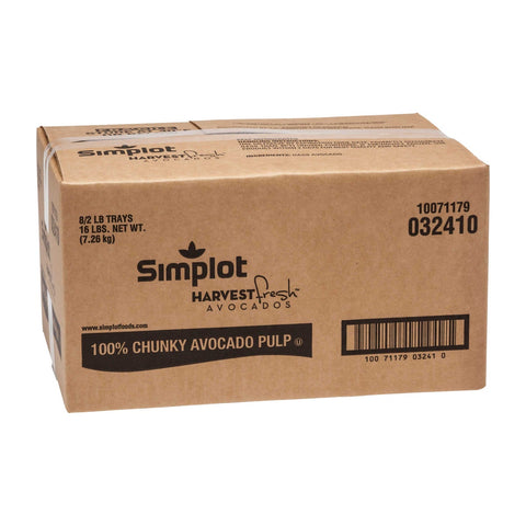 Simplot Harvest Fresh Avocados - Chunky Avocado Pulp Chilled, 2 Pound -- 8 per case.