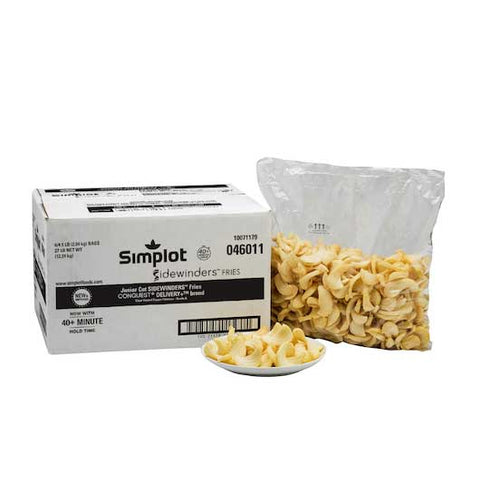 Simplot Sidewinders Junior Cut Sample Fries, 4.5 Pound -- 6 per case