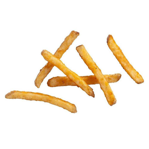 Simplot Seasoned CRISP Delivery+ Skin On Battered Savory Straight Cut Potato Fries, 5 Pound -- 6 per case