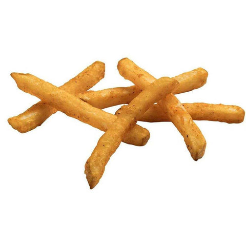 Simplot Seasoned CRISP Delivery+ Skin On Battered Savory Straight Cut Potato Fries, 5 Pound -- 6 per case