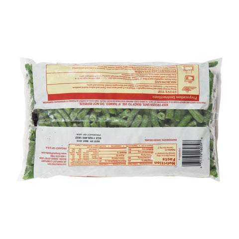 Simplot Regular Cut Green Beans - 32 oz. package, 12 packages per case
