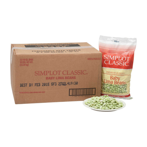 Simplot Baby Lima Beans - 40 oz. package, 12 packages per case