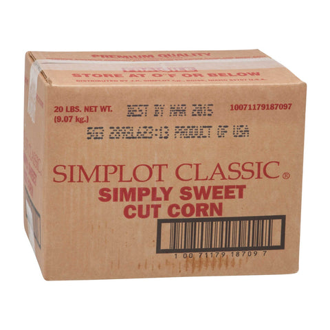 Simplot Simply Sweet Cut Corn - 20 lb. bag, 1 bag per case