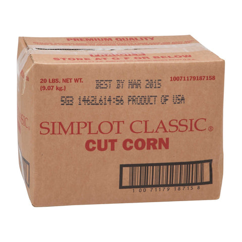 Simplot Golden Jubilee Cut Corn - 20 lb. bag, 1 bag per case