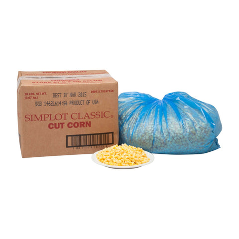 Simplot Golden Jubilee Cut Corn - 20 lb. bag, 1 bag per case
